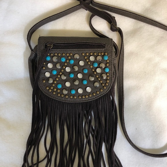 Free People Handbags - 🌿HP🌿Free People Embellished Fringe Crossbody bag